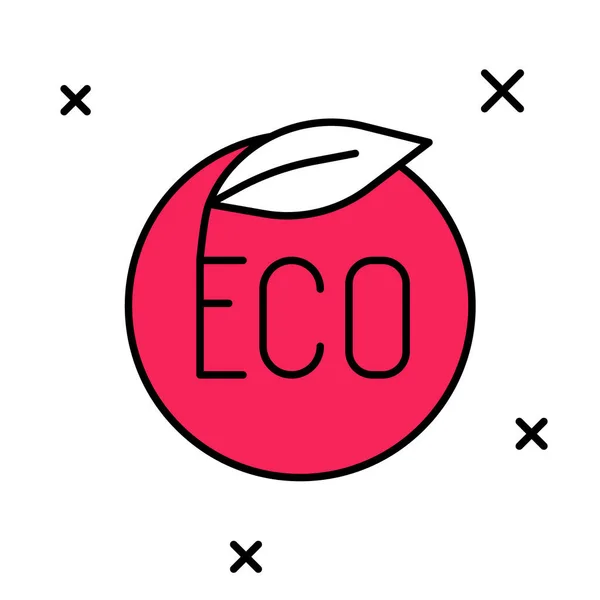 Afiş, etiket, etiket, eko yeşil sağlıklı yiyecek ikonu için beyaz arka planda izole edilmiş logo. Organik ürün. Sağlıklı yemek etiketi. Vektör — Stok Vektör