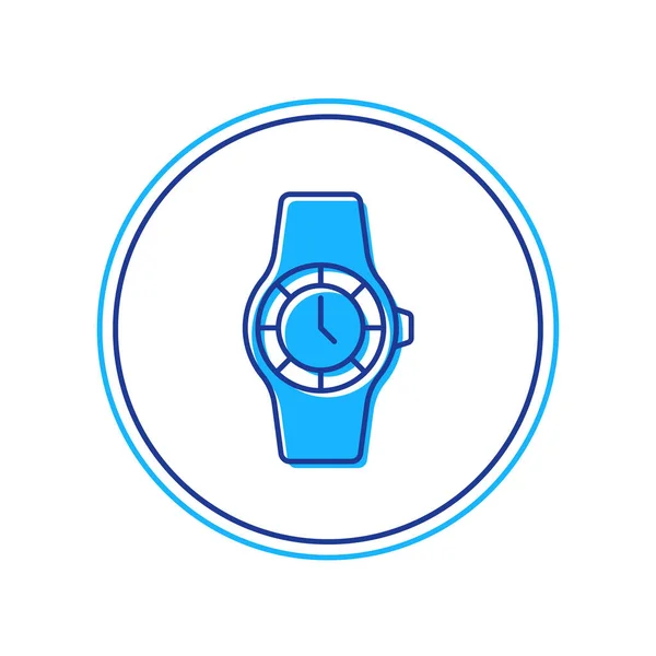Contour rempli icône de montre-bracelet isolé sur fond blanc. Icône de montre-bracelet. Vecteur — Image vectorielle