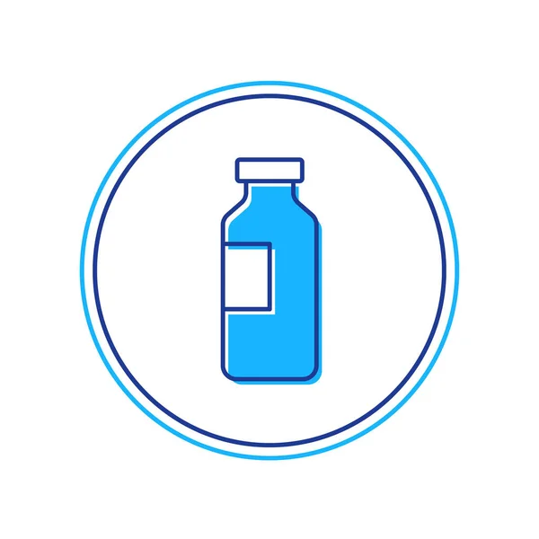 Contorno riempito Bottiglia di icona dell'acqua isolata su sfondo bianco. Segno di bibita gassata. Vettore — Vettoriale Stock