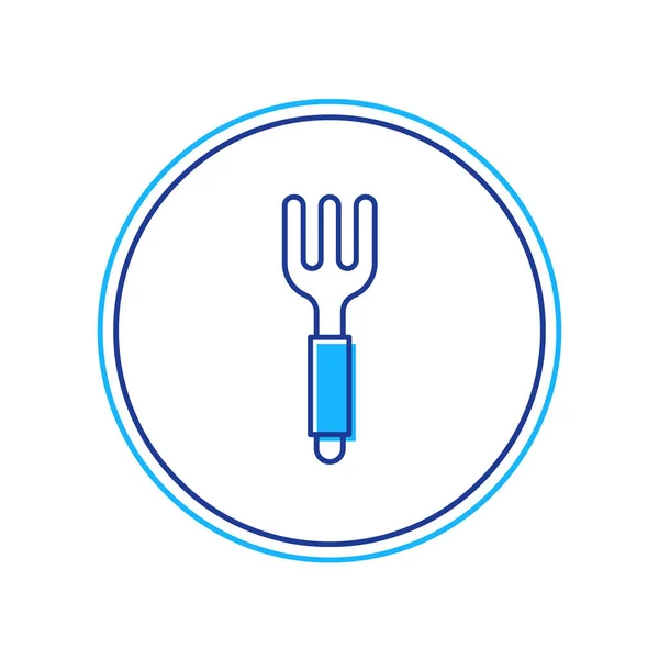 填充轮廓叉子图标孤立在白色背景.餐具的象征。B.病媒 — 图库矢量图片