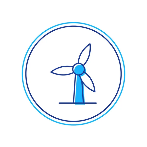 필그림에는 풍력 터빈 아이콘 이 흰색 배경에 분리되어 있다. 풍력 발전기 신호. 전력 생산을 위한 풍차. Vector — 스톡 벡터