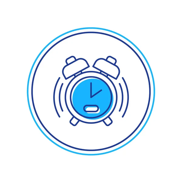 사진은 흰색 배경에 분리 된 Alarm clock 아이콘으로 구성되어 있다. 정신차리고 컨셉트를 잡아. 시간 표시. Vector — 스톡 벡터