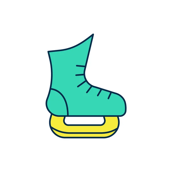 Gevulde omtrek Skates icoon geïsoleerd op witte achtergrond. Een icoon voor schaatsschoenen. Sportschoenen met messen. Vector — Stockvector