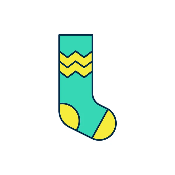 Vyplněný obrys Ikona ponožky izolované na bílém pozadí. Vektor — Stockový vektor