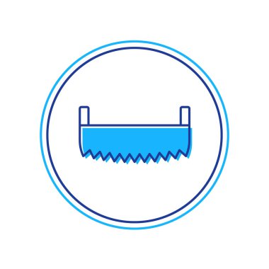 Beyaz arka planda izole edilmiş iki elli testere simgesi. Vektör