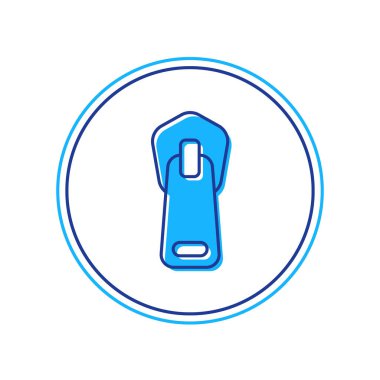 Doldurulmuş fermuar simgesi beyaz arkaplanda izole edildi. Vektör