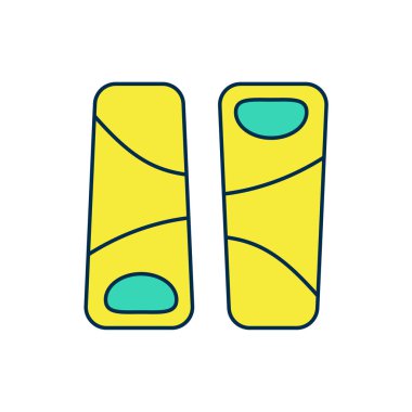 Guotie, beyaz arka planda izole edilmiş geleneksel bir Japon yemek ikonu. Asya yemekleri. Vektör