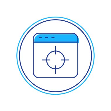 Doldurulmuş ana hatlı hedef finansal hedef kavramı simgesi beyaz arka planda izole edildi. Sembolik hedeflere ulaşım, başarı. Vektör