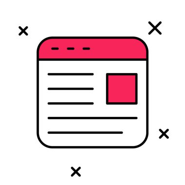 Doldurulmuş ana hat reklam simgesi beyaz arkaplanda izole edildi. Pazarlama ve tanıtım süreci kavramı. İlgili reklamlar. Sosyal medya reklamcılığı. Vektör