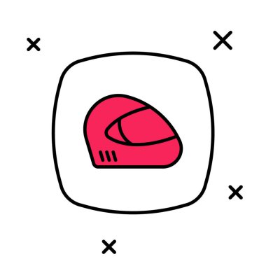 Beyaz arkaplanda izole edilmiş ana hatlı yarış başlığı simgesi. Olağanüstü bir spor. Spor malzemeleri. Vektör