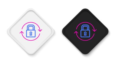 Satır Kilidi simgesi beyaz arkaplanda izole edildi. Asma kilit işareti. Güvenlik, güvenlik, koruma, gizlilik kavramı. Renkli taslak konsepti. Vektör