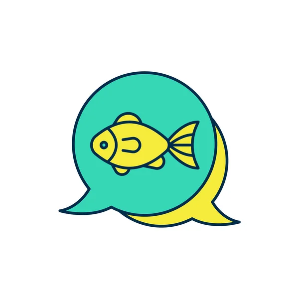 Filled outline Fish icon isolated on white background. Vector — 图库矢量图片