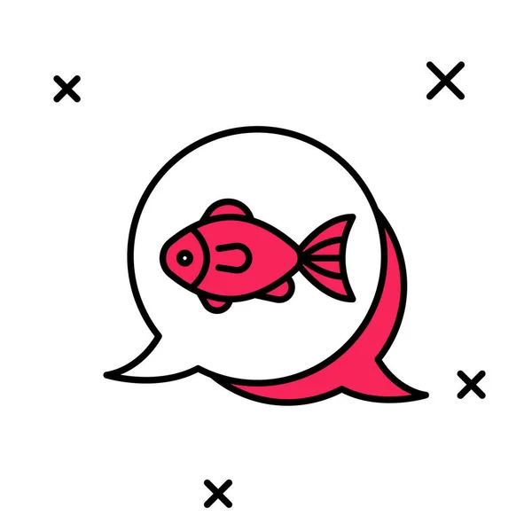 Filled outline Fish icon isolated on white background. Vector — 图库矢量图片