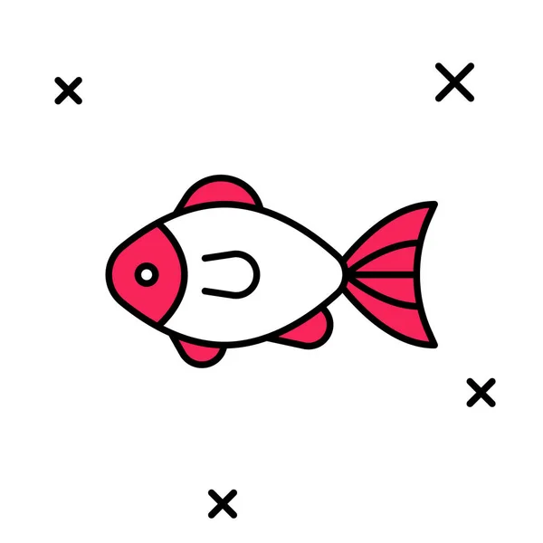 Заповнений контур Рибного ікону, ізольований на білому тлі. Вектор — стоковий вектор