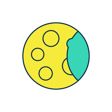 Doldurulmuş Ay evreleri simgesi beyaz arkaplanda izole edildi. Vektör.