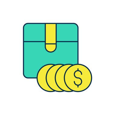 Beyaz arka planda izole edilmiş dolar simgesiyle özet fiyat etiketi doldurulmuş. Rozet fiyatına. Dolar sembollü indirim. Reklam etiketi indirimi. Vektör.