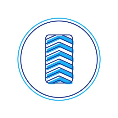 Otomobil tekeri simgesi beyaz arka planda izole edilmiş. Vektör.