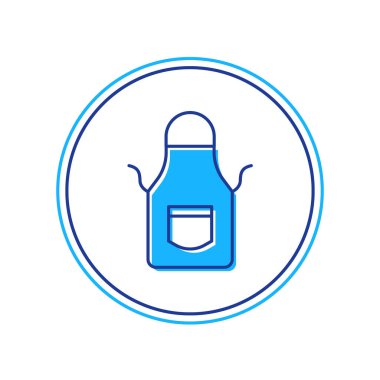 Beyaz arkaplanda izole edilmiş Demirci önlüğü simgesi. Koruyucu giysi ve alet işçisi. Vektör.