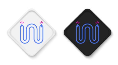 Elektrik hattı kablo simgesi beyaz arkaplanda izole edildi. Elektrik kablosu. Renkli taslak konsepti. Vektör.