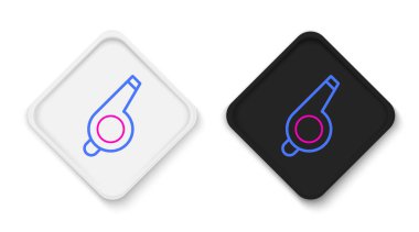 Whistle simgesi beyaz arkaplanda izole edildi. Hakem sembolü. Spor ve spor burcu. Renkli taslak konsepti. Vektör.