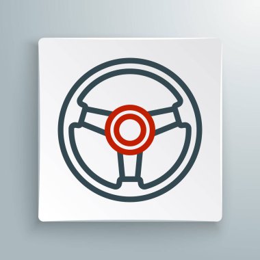 Çizgi Yarışı simülatör kokpit simgesi beyaz arkaplanda izole edildi. Oyun aksesuarı. Simülasyon oyunu için Gadget. Renkli taslak konsepti. Vektör.