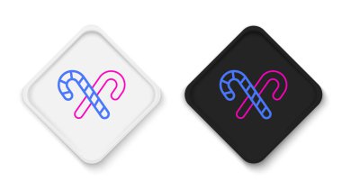 Çizgili Noel şekeri çubuğu çizgileri beyaz arka planda izole edilmiş. Mutlu Noeller ve mutlu yıllar. Renkli taslak konsepti. Vektör.