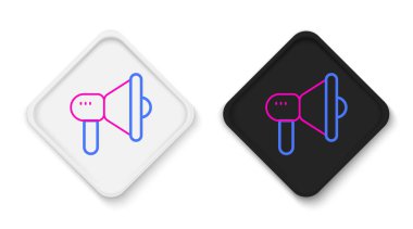 Beyaz arkaplanda Hat Megafonu simgesi izole edildi. Sözcü işareti. Renkli taslak konsepti. Vektör.
