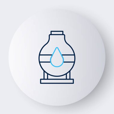 Hat yağı depolama simgesi beyaz arkaplanda izole edildi. Petrol ve gaz endüstrisi için gemi deposu. Petrol tankı teknoloji istasyonu. Renkli taslak konsepti. Vektör.