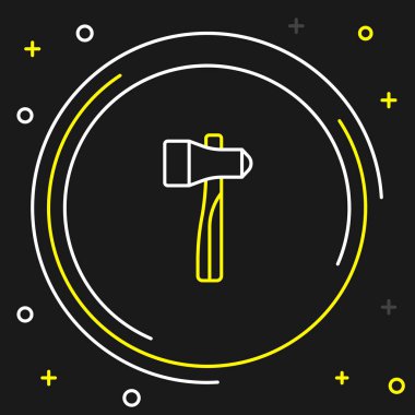 Çizgi Çekici simgesi siyah arkaplanda izole edildi. Tamir için bir araç. Renkli taslak konsepti. Vektör.