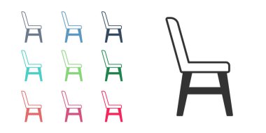 Siyah Sandalye simgesi beyaz arkaplanda izole edilmiş. Simgeleri renklendirin. Vektör.