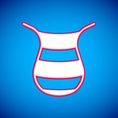 Mavi arkaplanda beyaz balık ağı simgesi izole edildi. Balık oltası. Vektör.