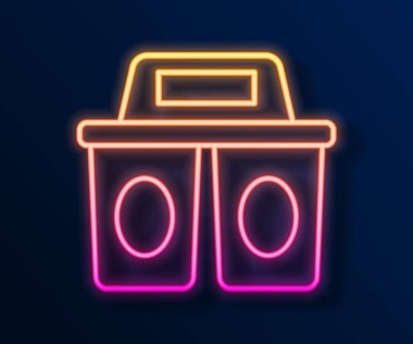 Siyah arka planda izole edilmiş parlak neon hattı kahve fincanı. Vektör.