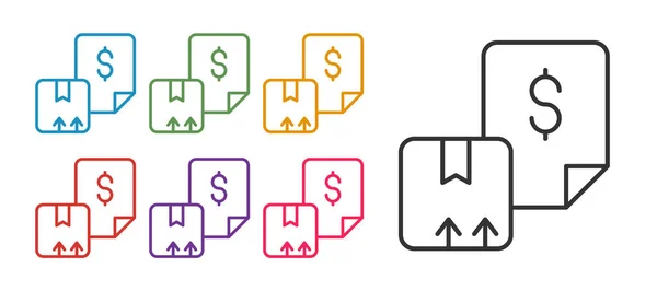 Définissez Icône Waybill Isolée Sur Fond Blanc Définir Des Icônes — Image vectorielle