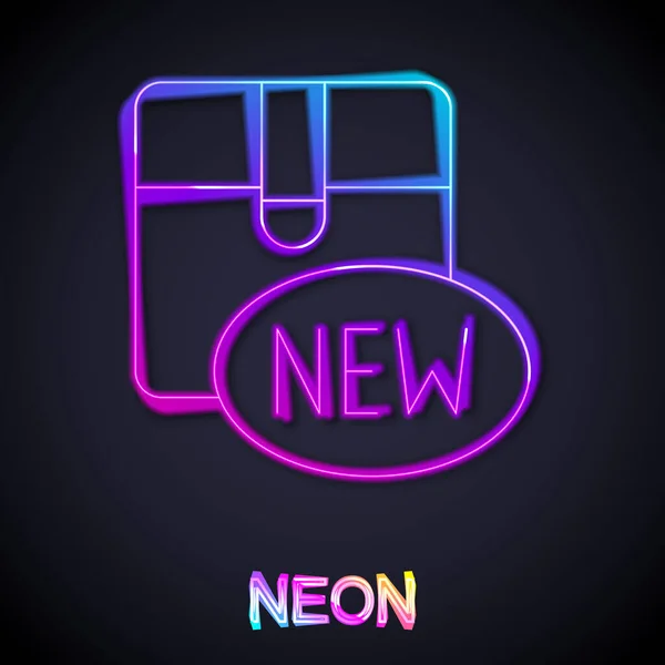 Glowing Neon Line New Collection Icon Isolated Black Background Vector — 图库矢量图片