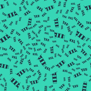 Black Leaning tower in Pisa icon isolated seamless pattern on green background. Italy symbol.  Vector