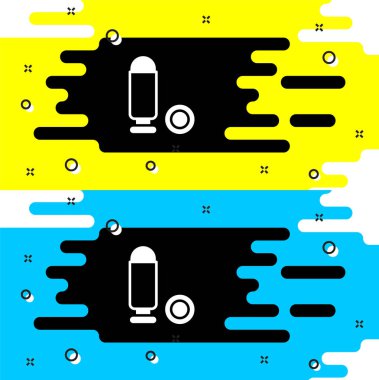 Beyaz Kurşun simgesi siyah arkaplanda izole edildi. Vektör