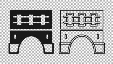 Tren simgesi için Siyah Köprü şeffaf arkaplanda izole edildi. Vektör