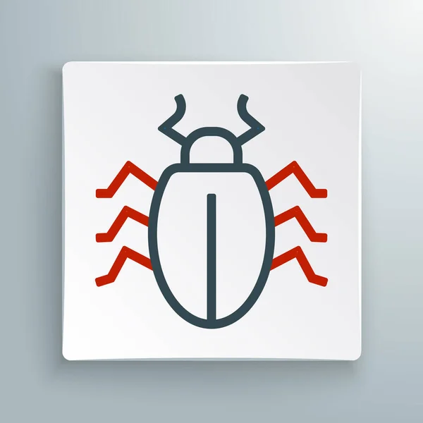 Line Colorado Beetle Symbol Isoliert Auf Weißem Hintergrund Buntes Rahmenkonzept — Stockvektor