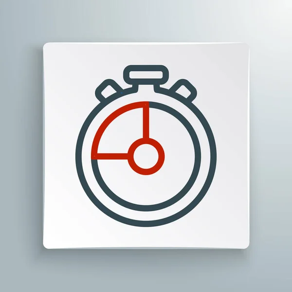 在白色背景上孤立的线式秒表图标 时间计时器标志 验尸官的标志五彩缤纷的概念 — 图库矢量图片