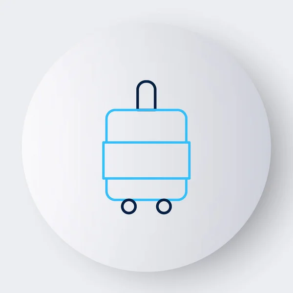 Line Suitcase Travel Icon Isolated White Background Traveling Baggage Sign — Stock Vector