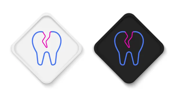 Linie Gebrochene Zähne Symbol Isoliert Auf Weißem Hintergrund Zahnproblem Ikone — Stockvektor