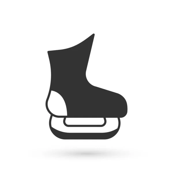 Grey Skates Icon Isolated White Background Ice Skate Shoes Icon — Stock Vector