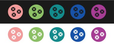 Set Wonton icon isolated on black and white background. Chinese food.  Vector