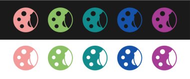 Ay faz simgesini siyah ve beyaz arkaplanda izole et. Vektör