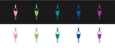 Balıkçılık simgesini siyah ve beyaz arkaplanda izole et. Balık oltası. Vektör