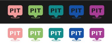Set Pit stop icon isolated on black and white background.  Vector