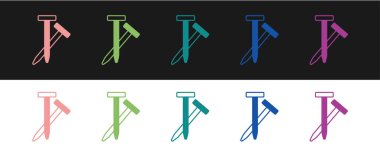 Metalik tırnak simgesini siyah beyaz arkaplanda izole et. Vektör