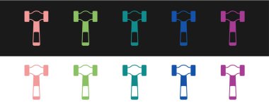 Çekiç simgesini siyah beyaz arkaplanda izole et. Tamir için bir araç. Vektör