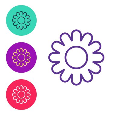 Set line Flower icon isolated on white background. Sweet natural food. Set icons colorful. Vector