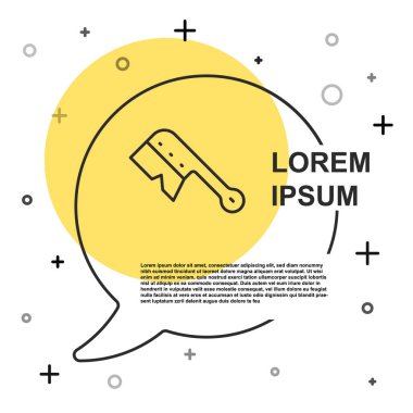 Beyaz arka planda siyah çizgi Arıcılık fırçası simgesi izole edildi. Arı yetiştiricisinin aleti. Rastgele dinamik şekiller. Vektör